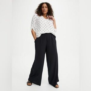 Torrid Black Challis High-Rise Pull-On Wide-Leg Pant